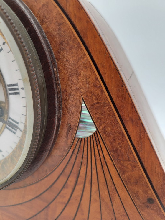 Image 1 of Antique Art Deco Clock Mother-of-Pearl Inlay