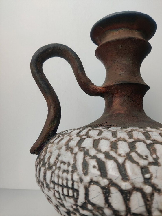 Image 1 of Signed Glazed Ceramic Pitcher Vase