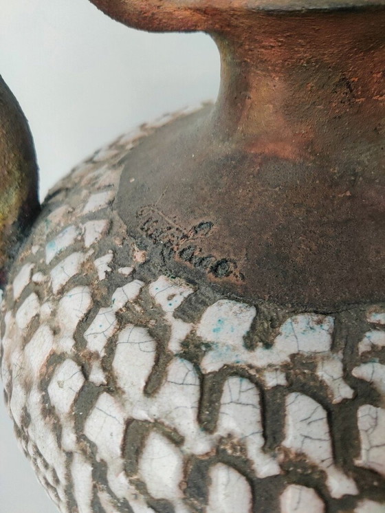 Image 1 of Signed Glazed Ceramic Pitcher Vase