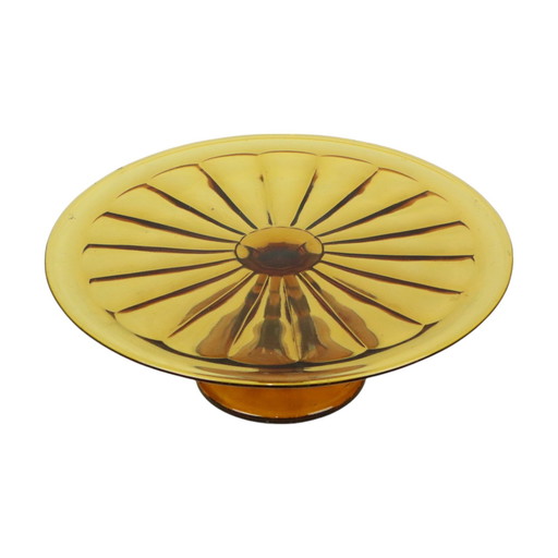 Art Deco Amber Cake Dish