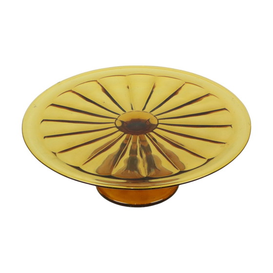 Image 1 of Art Deco Amber Cake Dish