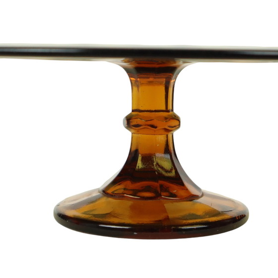 Image 1 of Art Deco Amber Cake Dish