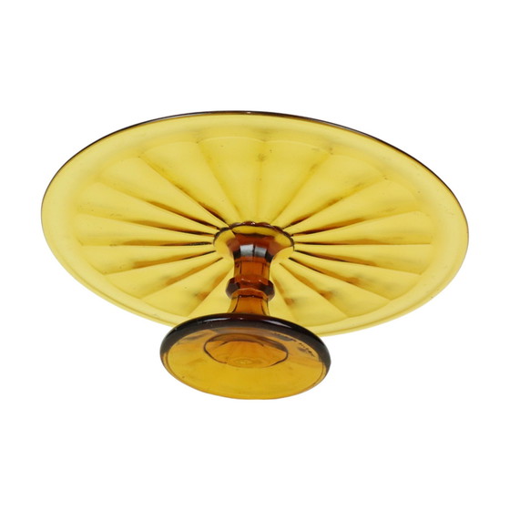 Image 1 of Art Deco Amber Cake Dish