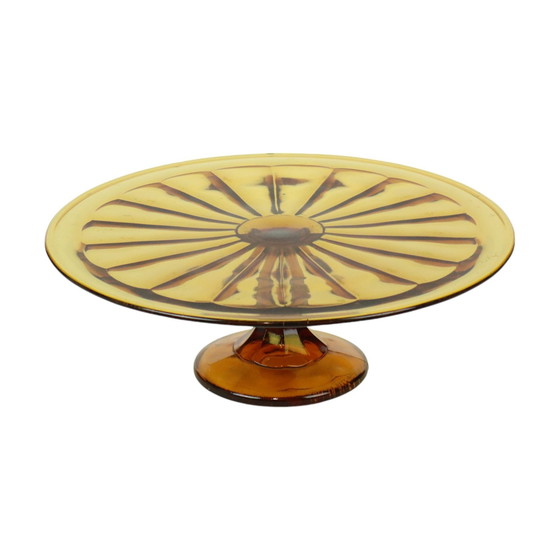 Image 1 of Art Deco Amber Cake Dish