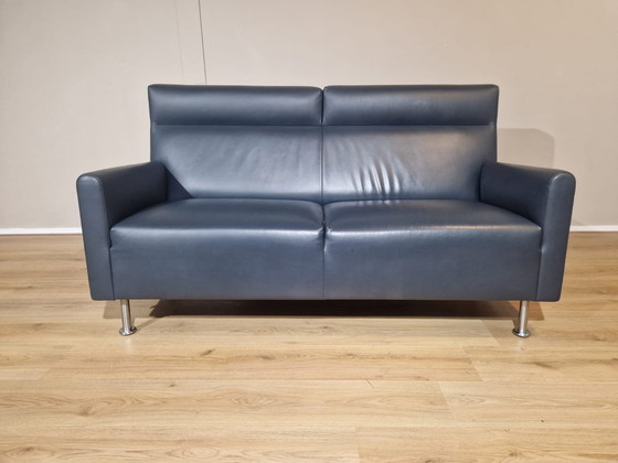 Image 1 of Leolux Rooby 2 Seater Sofa Leather Anthracite Design Hugo De Ruiter