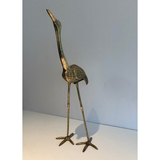 Image 1 of Vintage brass stylized bird, 1970