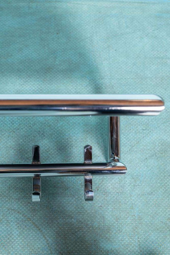Image 1 of Minimalist coat rack tube frame chrome 80s memphis coat rack