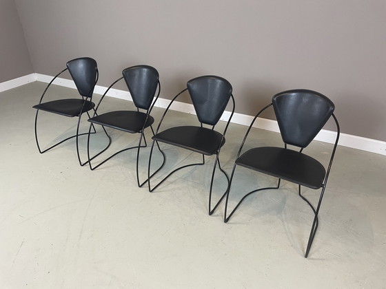 Image 1 of 4x Arrben Linda Chairs Italian Design 1980s