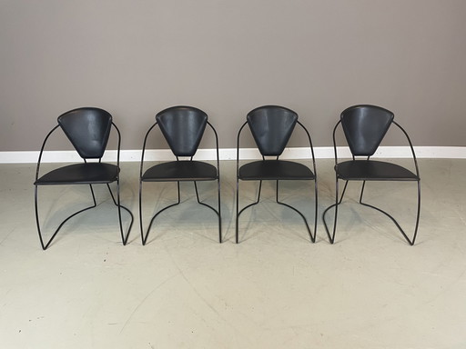 4x Arrben Linda Chairs Italian Design 1980s