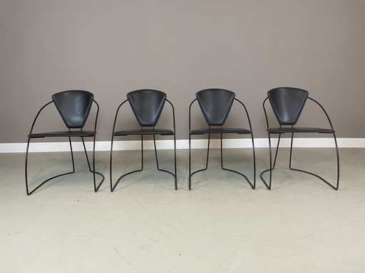 4x Arrben Linda Chairs Italian Design 1980s