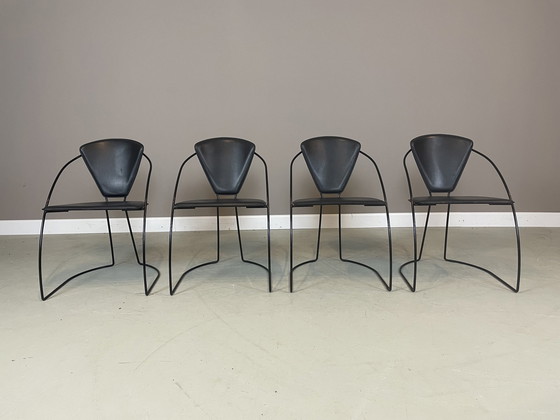 Image 1 of 4x Arrben Linda Chairs Italian Design 1980s