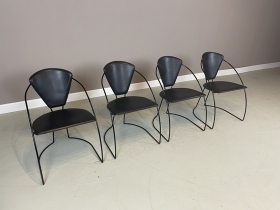 Image 1 of 4x Arrben Linda Chairs Italian Design 1980s