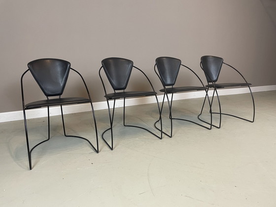 Image 1 of 4x Arrben Linda Chairs Italian Design 1980s