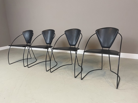 Image 1 of 4x Arrben Linda Chairs Italian Design 1980s