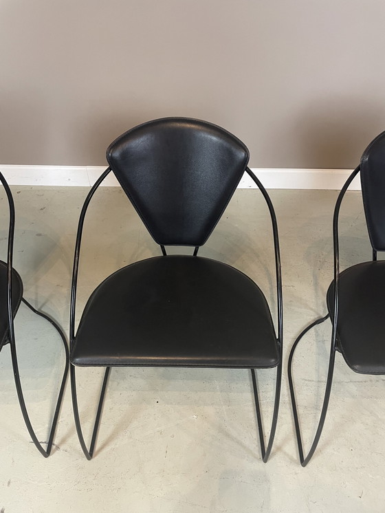 Image 1 of 4x Arrben Linda Chairs Italian Design 1980s