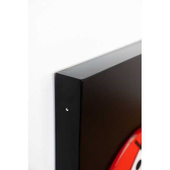 Image 1 of Pair of vintage Led illuminated signs painted in black, white and red, Italy 2000
