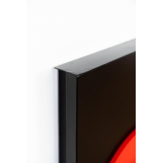 Image 1 of Pair of vintage Led illuminated signs painted in black, white and red, Italy 2000