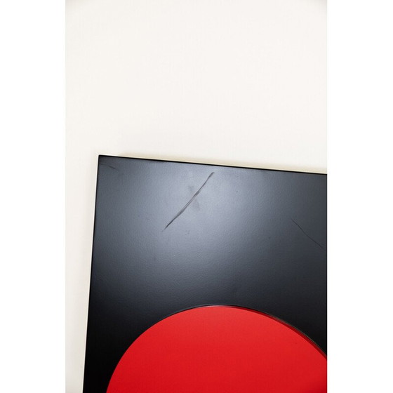 Image 1 of Pair of vintage Led illuminated signs painted in black, white and red, Italy 2000