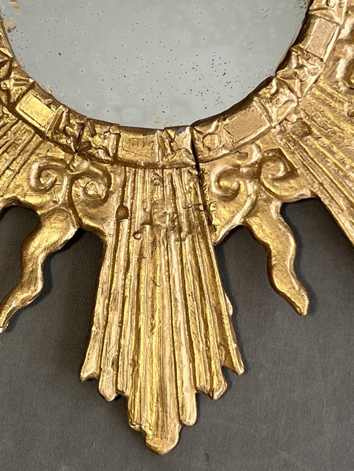 Sun Mirror By Irena Jaworska, 1960, Gilded Lead, Vintage