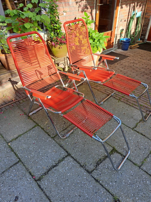 2x Italian fabrica Mora lounger garden