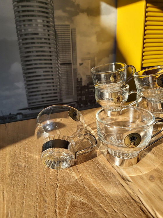 Image 1 of 6x tasses à café en verre vintage