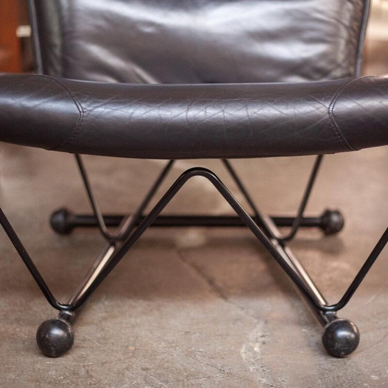 Image 1 of Vintage Flyer armchair in metal and leather by Pierre Mazairac and Karel Boonzaaijer for Young International, 1980