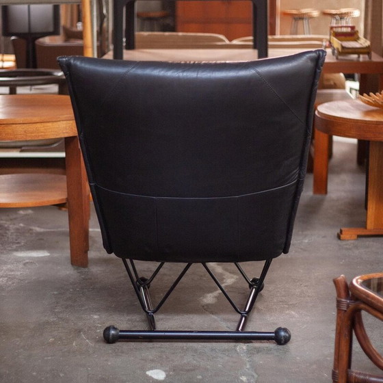 Image 1 of Vintage Flyer armchair in metal and leather by Pierre Mazairac and Karel Boonzaaijer for Young International, 1980
