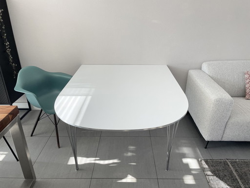 Fritz Hansen Superellipse half Table White 1975