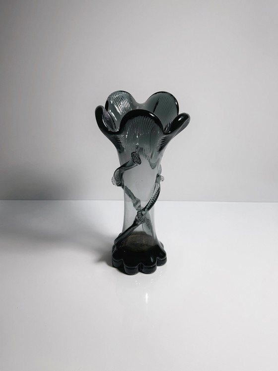 Image 1 of Vintage Art Nouveau glass vase Franz Welz Lötz Tango Bohemia Art Nouveau 1900 1910 Solifle