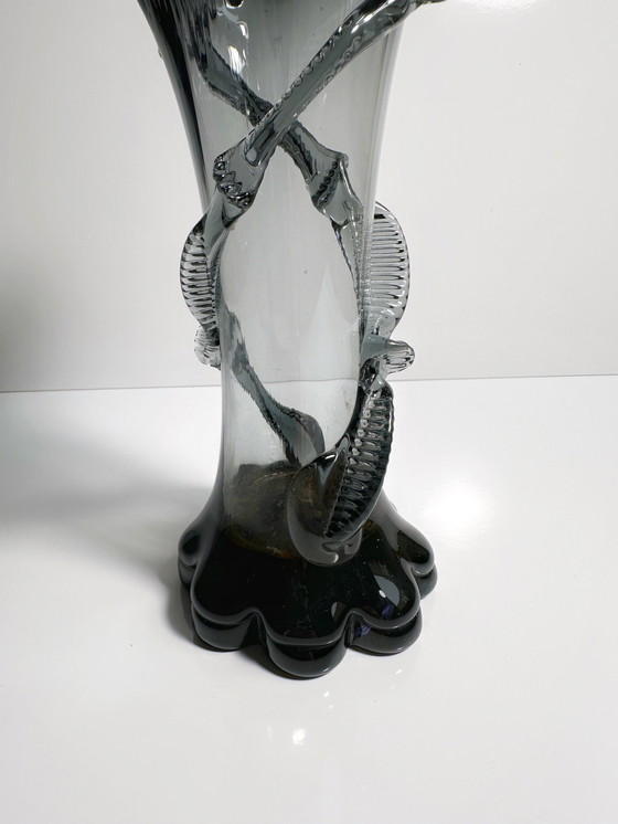 Image 1 of Vintage Art Nouveau glass vase Franz Welz Lötz Tango Bohemia Art Nouveau 1900 1910 Solifle