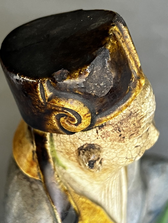 Image 1 of Immortal, Ming Dynasty Glazed Ceramic Dignitary Fahua, Signed. 17Th Century, Glazed Ming Dynasty, 