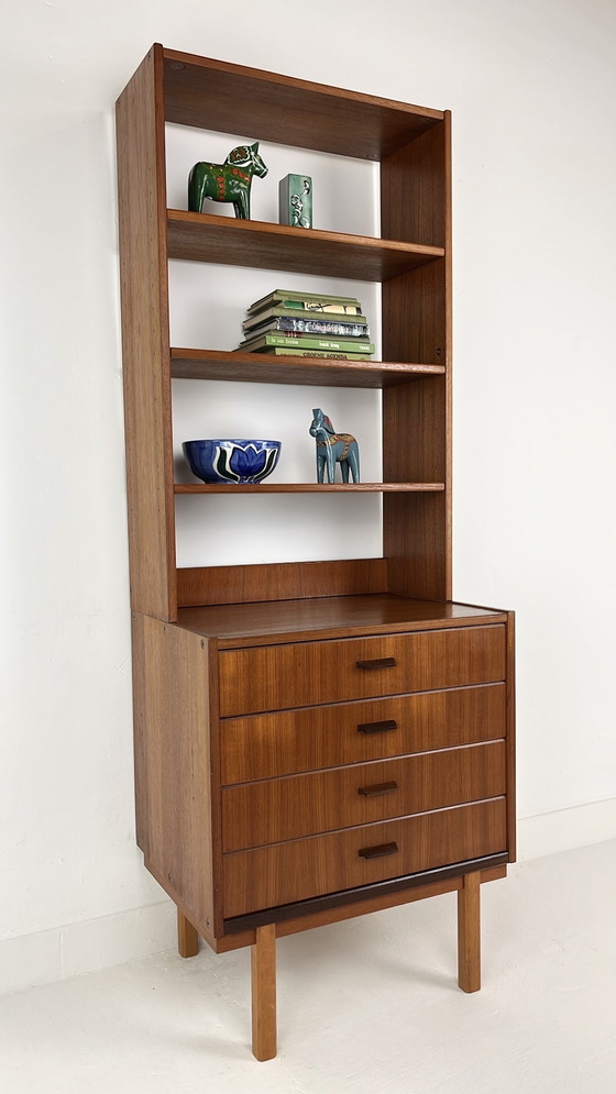 Image 1 of Teak Veneer Bookcase Onion Sweden