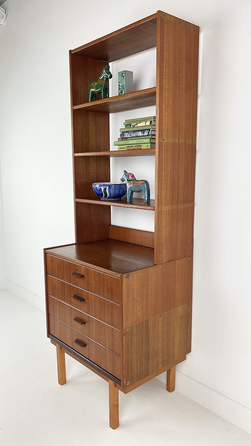 Teak Veneer Bookcase Onion Sweden