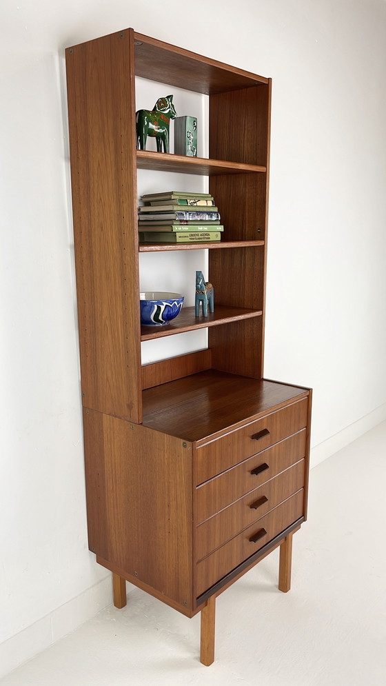 Image 1 of Teak Veneer Bookcase Onion Sweden