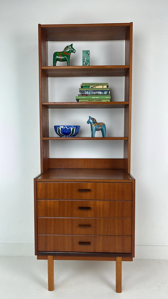 Image 1 of Teak Veneer Bookcase Onion Sweden