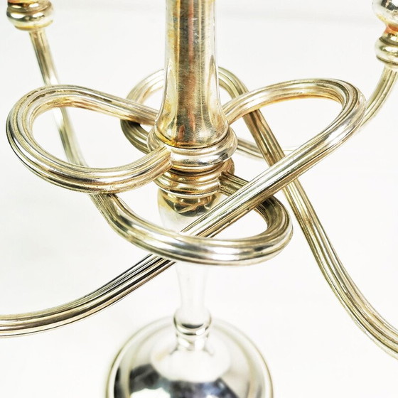 Image 1 of Vintage silver plated table candlestick, Italy 1960s
