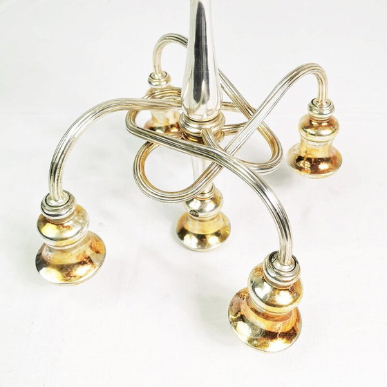 Image 1 of Vintage silver plated table candlestick, Italy 1960s