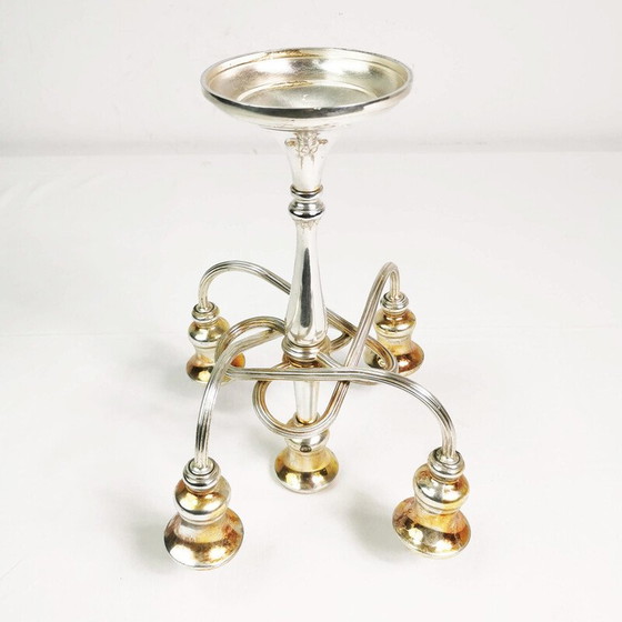 Image 1 of Vintage silver plated table candlestick, Italy 1960s