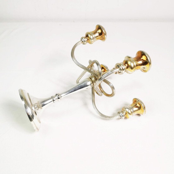 Image 1 of Vintage silver plated table candlestick, Italy 1960s
