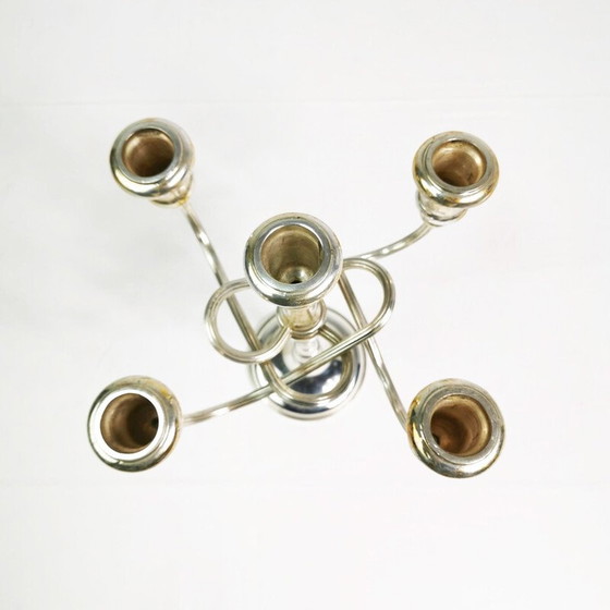 Image 1 of Vintage silver plated table candlestick, Italy 1960s
