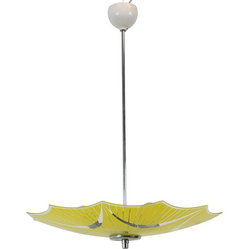 Mid-century glass pendant lamp by Napako, Czechoslovakia 1960s