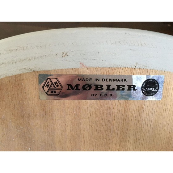 Image 1 of Vintage White Dining Chair by Ejvind A. Johansson for FDB Mobler, Denmark, 1950