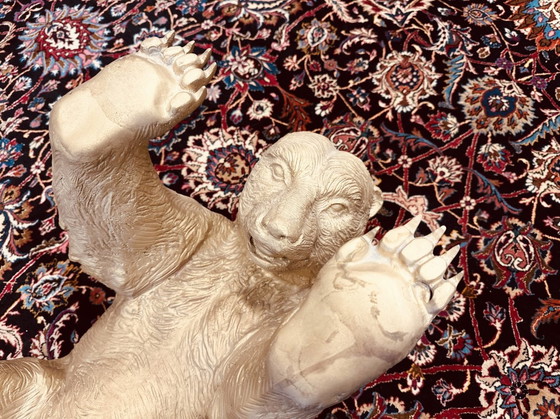 Image 1 of Table basse vintage en bronze avec plateau en verre poli