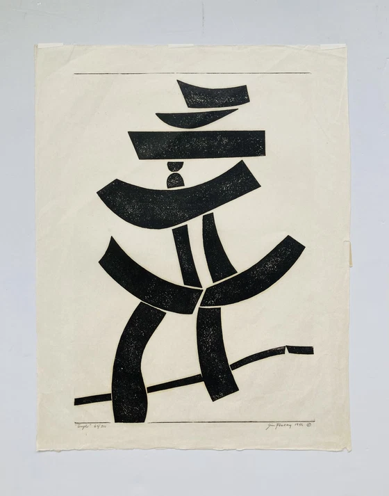 Image 1 of James Alfred Forsberg - Temple - Woodprint - 1954