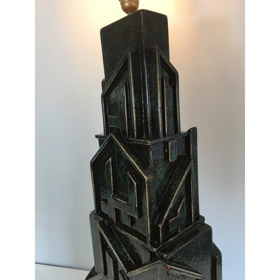 Image 1 of Vintage Brutalist lamp in patinated wood by AR-BO, 1990