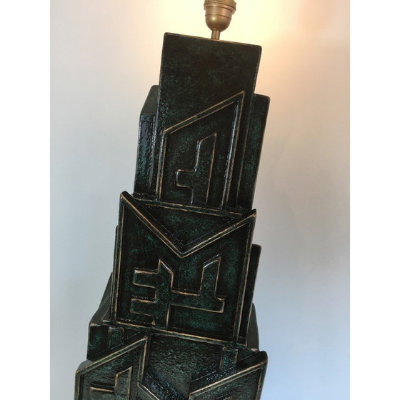 Image 1 of Vintage Brutalist lamp in patinated wood by AR-BO, 1990