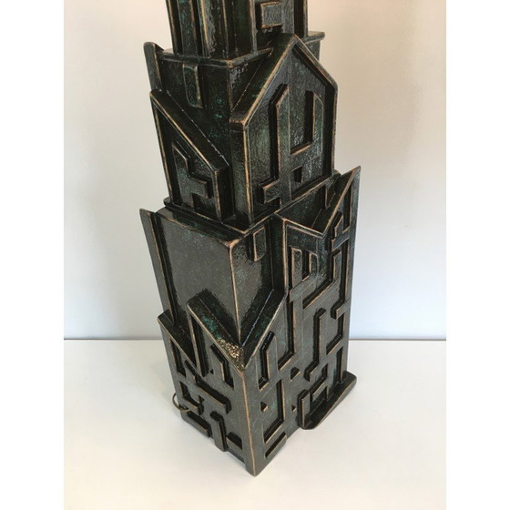 Image 1 of Vintage Brutalist lamp in patinated wood by AR-BO, 1990