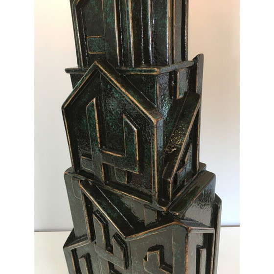 Image 1 of Vintage Brutalist lamp in patinated wood by AR-BO, 1990