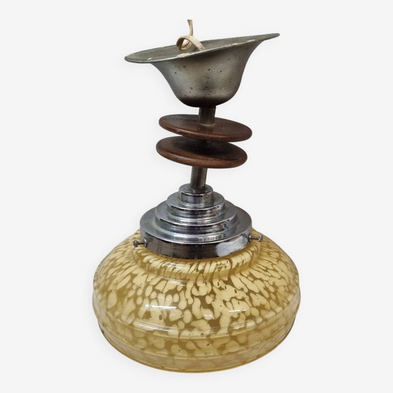 Image 1 of Opaline Art Deco hanging lamp