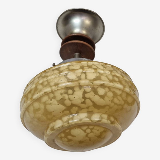 Image 1 of Opaline Art Deco hanging lamp
